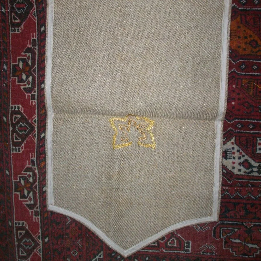Vintage Floral Burlap Printed Needlepoint Runner Kit & Thread Made UK 42
